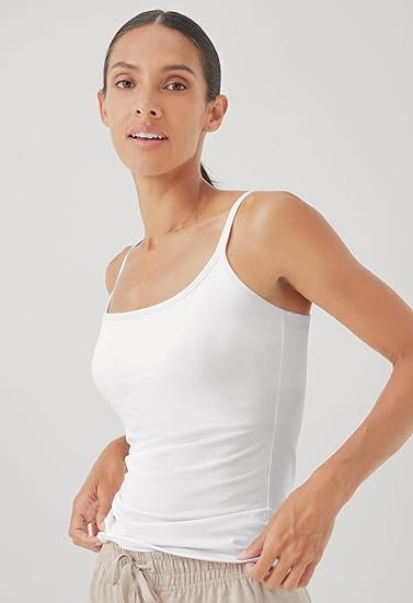 Women's Cotton Camisole Tank Top with Built-in Shelf Bra