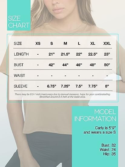 Women's Cropped Tops - Short Sleeve Soft Square Crew Neck Casual Cropped Tee