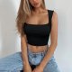 Women's Sexy Sleeveless Crop top Seamless Square Neck Trendy Tank top